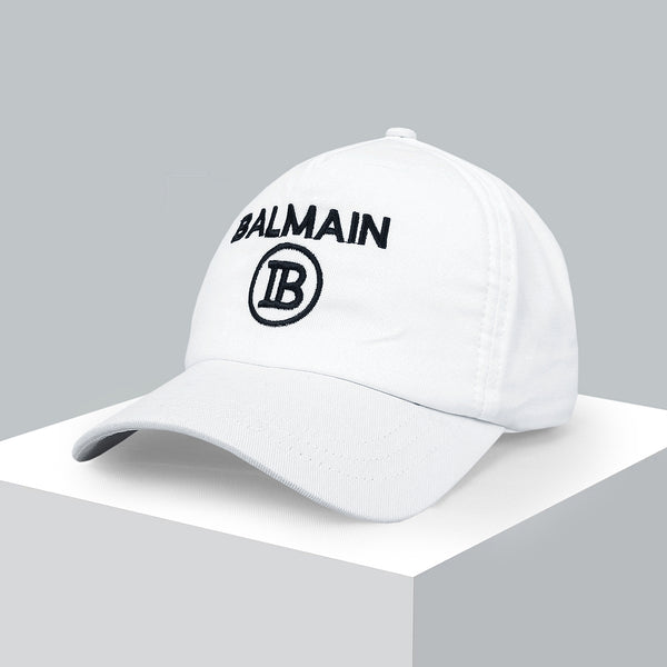Balmain White Basic Logo Cap