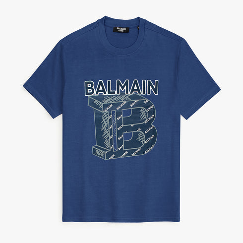 B.L.M.N Royal Blue Premium Printed T-Shirt