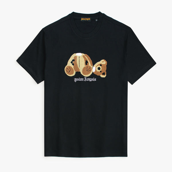 P Angels Embroidered Bear Black T-Shirt
