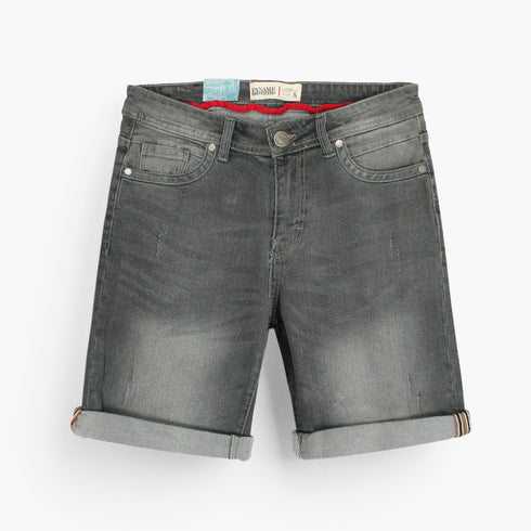 Medium Grey Faded Denim Shorts