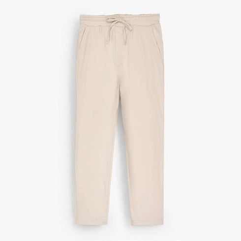 ZR Stone White Cotton Pique Trouser
