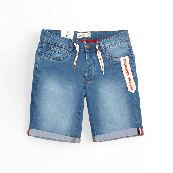 Blue Faded Denim Shorts