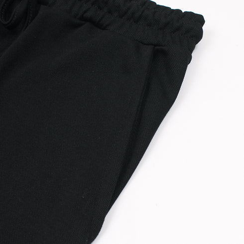 ZR Black Cotton Pique Trouser