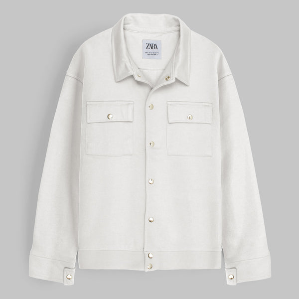 ZR Regular Fit Overshirt - Pearl White
