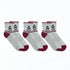Reebok Ankle Socks Pack of 3 Grey & Maroon