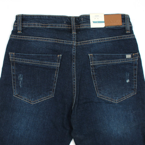 Dark Denim Shorts Ripped