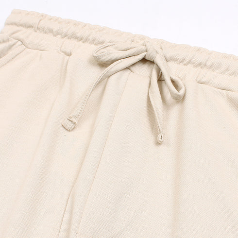ZR Stone White Cotton Pique Trouser