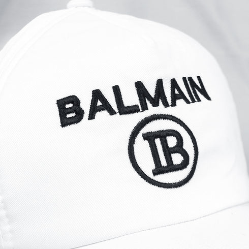 Balmain White Basic Logo Cap