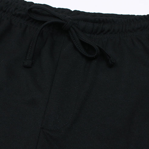 ZR Black Cotton Pique Z Trouser
