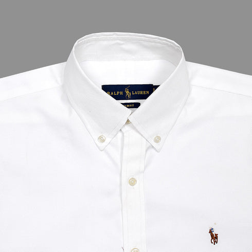 RL White Embroidered logo Oxford Shirt