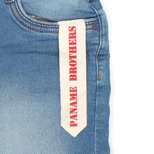 Blue Faded Denim Shorts