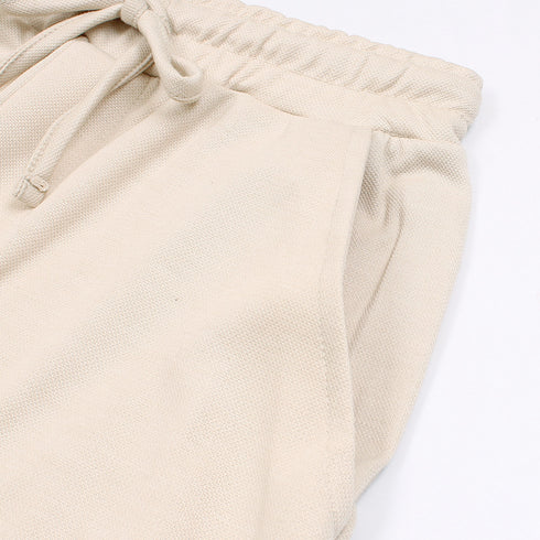 ZR Stone White Cotton Pique Trouser