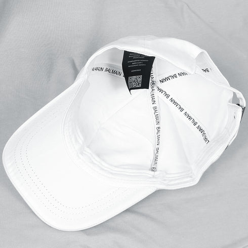 Balmain White Basic Logo Cap