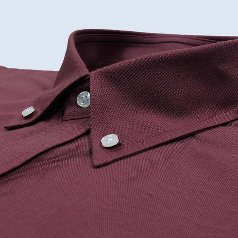 RL Maroon Embroidered logo Oxford Shirt