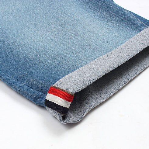 Blue Faded Denim Shorts