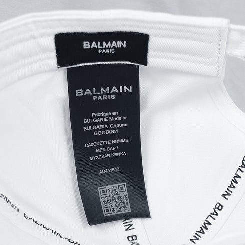 Balmain White Basic Logo Cap