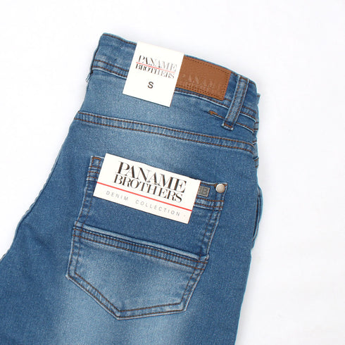 Blue Faded Denim Shorts