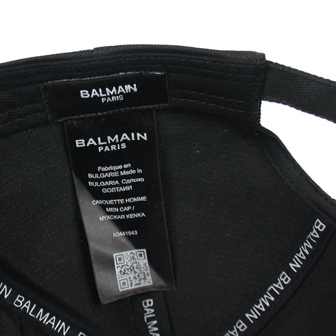 Balmain Black Basic Logo Cap