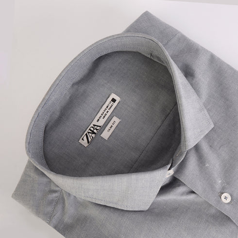 ZR Denim Self Textured Shirt