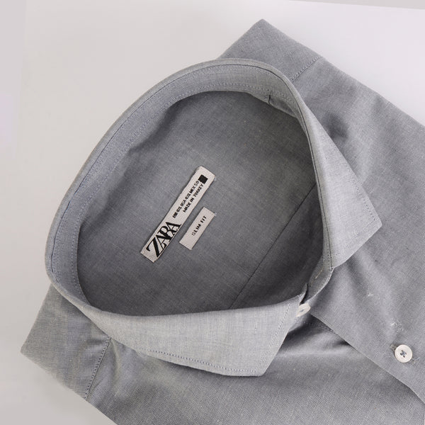 ZR Denim Self Textured Shirt
