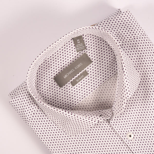 MK White & Purple Printed Shirt