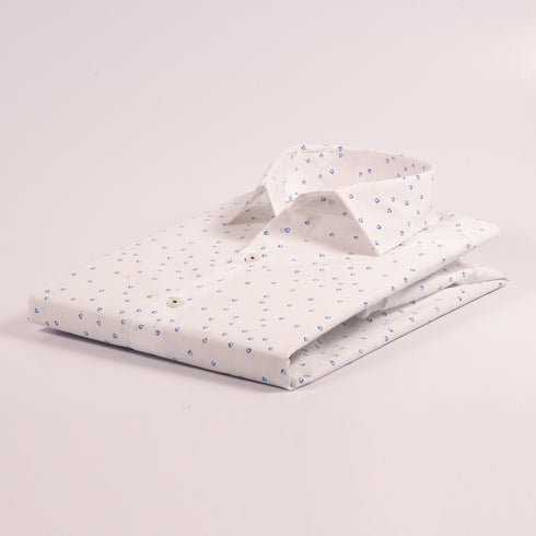 MK White & Blue Triangular Printed Shirt