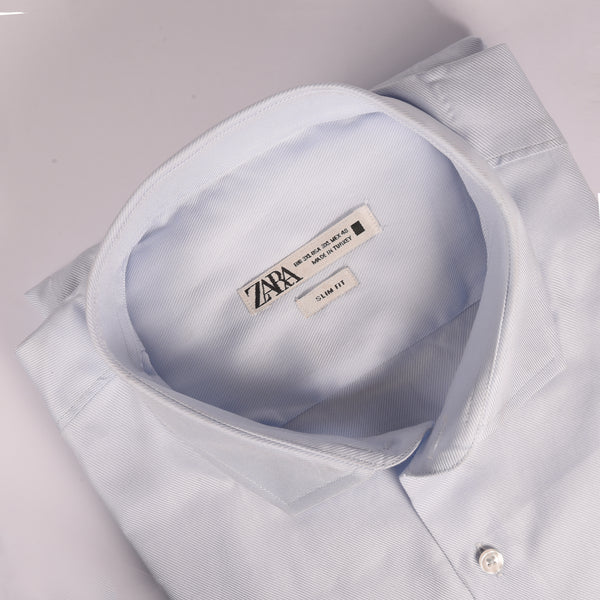ZR Sky Blue Self Texture Shirt