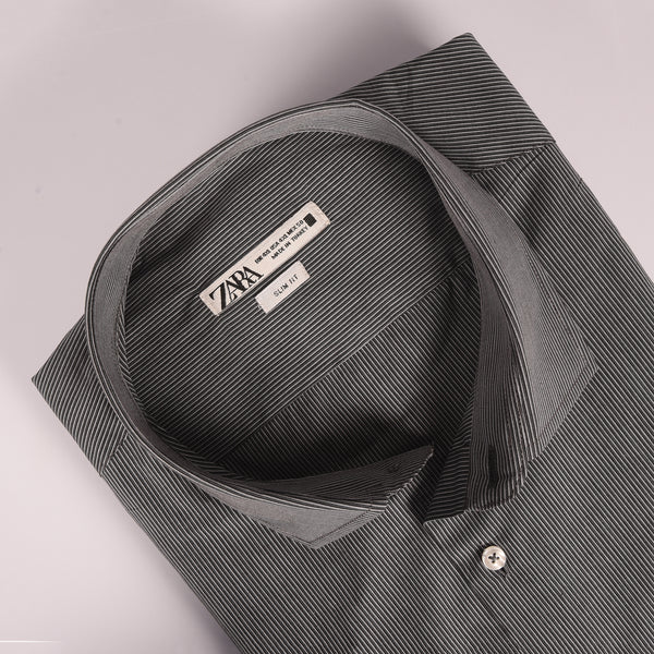 ZR Grey & Black Pin Stripped Shirt