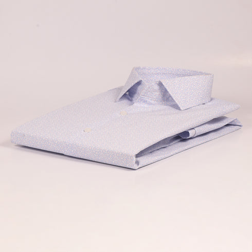 ZR Sky Blue Dahlia Printed Shirt