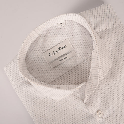 Ck White with Black Dotted Strips Shirt