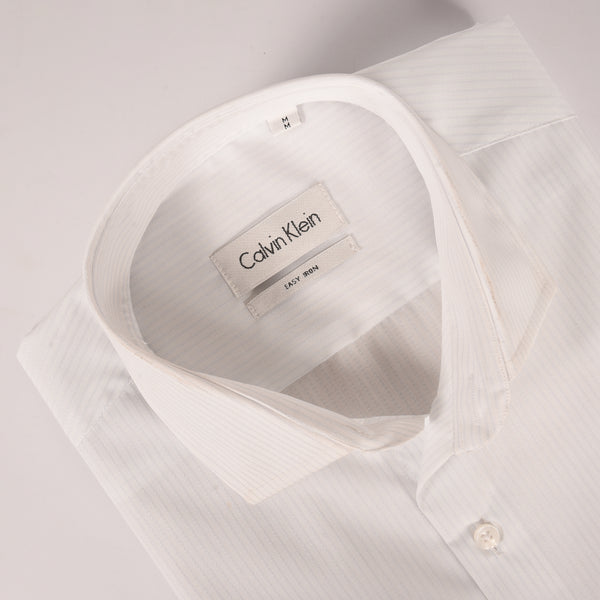 Ck White with Blue Infused Stripes Shirt