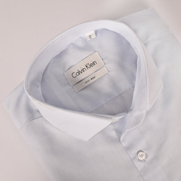 Ck Sky Blue Slub Textured Shirt