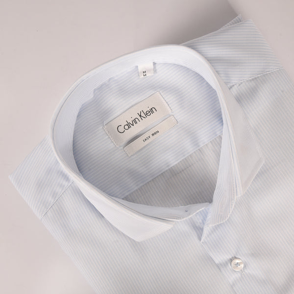 Ck Blue and White Stripped Signature Shirt