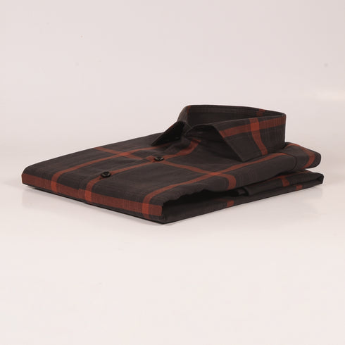 Ck Brown and Brick Wales Checkered Shirt