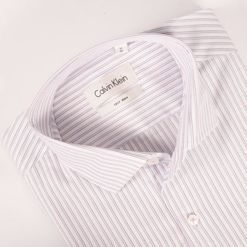 Ck Lilac Self Textured with Pink Highlights Shirt