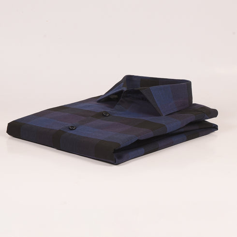 Ck Black & Navy LED Pattern Checkered Shirt