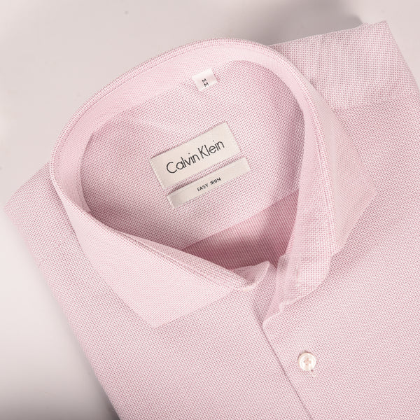 CK Pink with White Net Textured Shirt