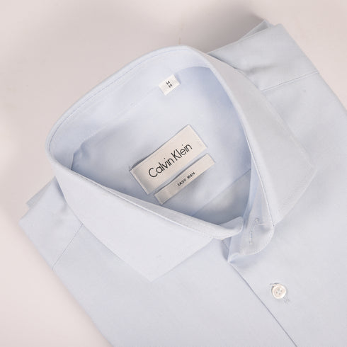 CK Self Textured Cadet Blue Shirt