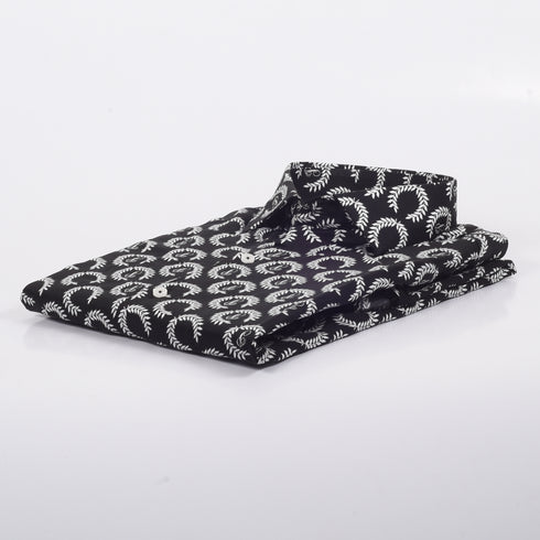 MK Black & White Crest Printed Shirt