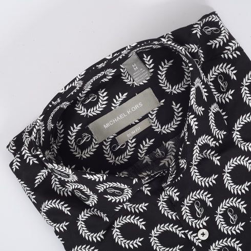 MK Black & White Crest Printed Shirt