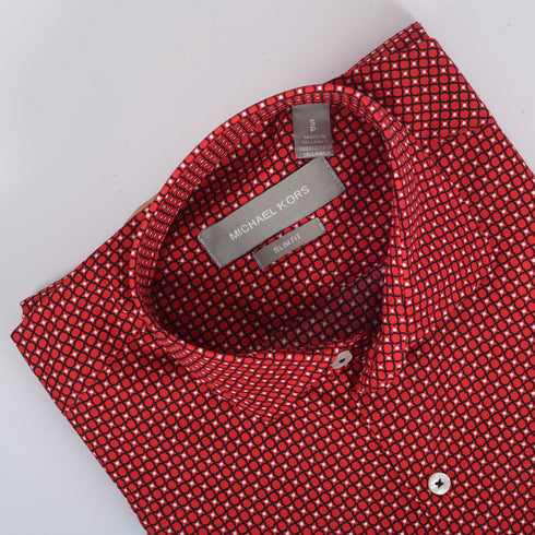 MK Red Lattice Printed Shirt