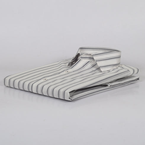 CK White with GreyWide Stripped Shirt