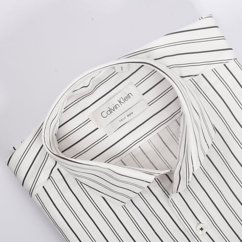 CK White with Black in line Striped Shirt