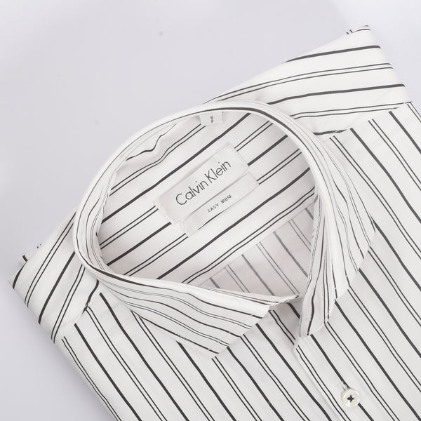 CK White with Black in line Striped Shirt
