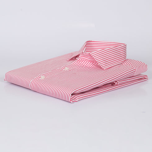 CK Pink and White regular Stripped Shirt