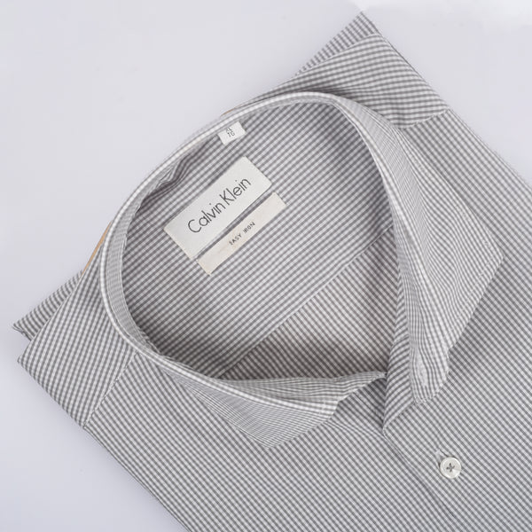 CK Light Grey Micr-Checkered Shirt