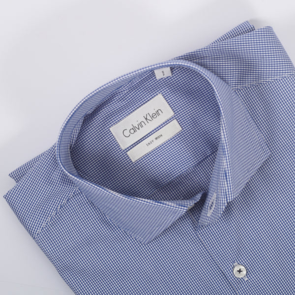 CK Blue Micro checkered Shirt