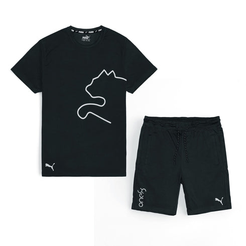 PMA Black Shorts Summer Tracksuit