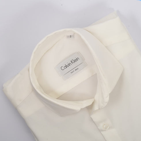 CK Pearl White Self-Textured Shirt