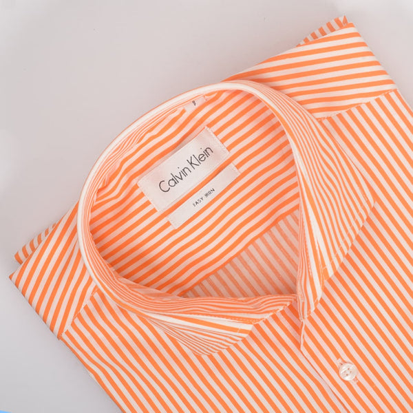 CK Orange and White Stripped Shirt
